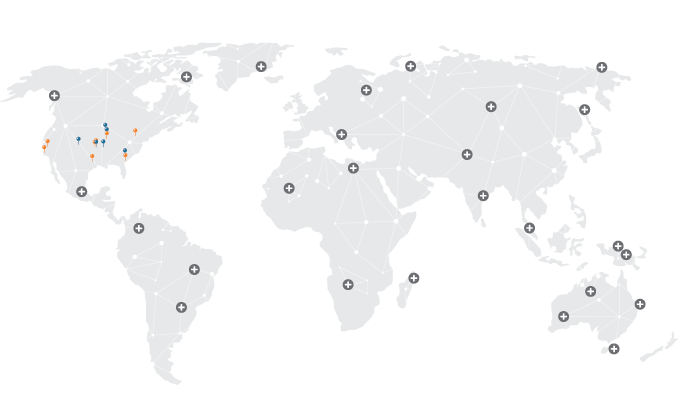 map of locations with lines connecting dots